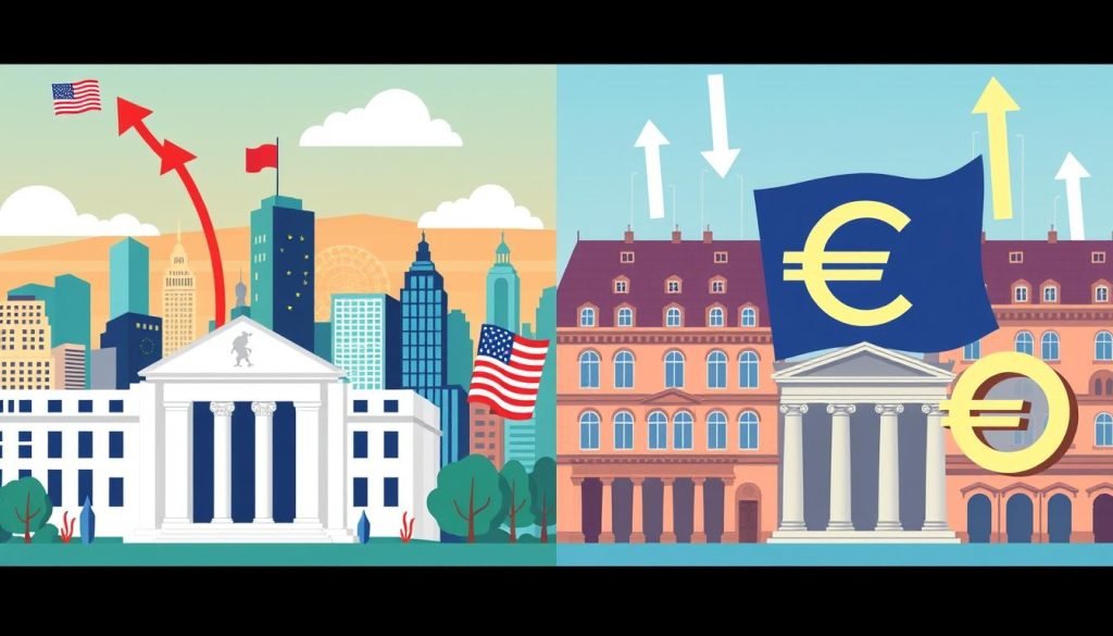 Tassi di interesse Fed e BCE a confronto