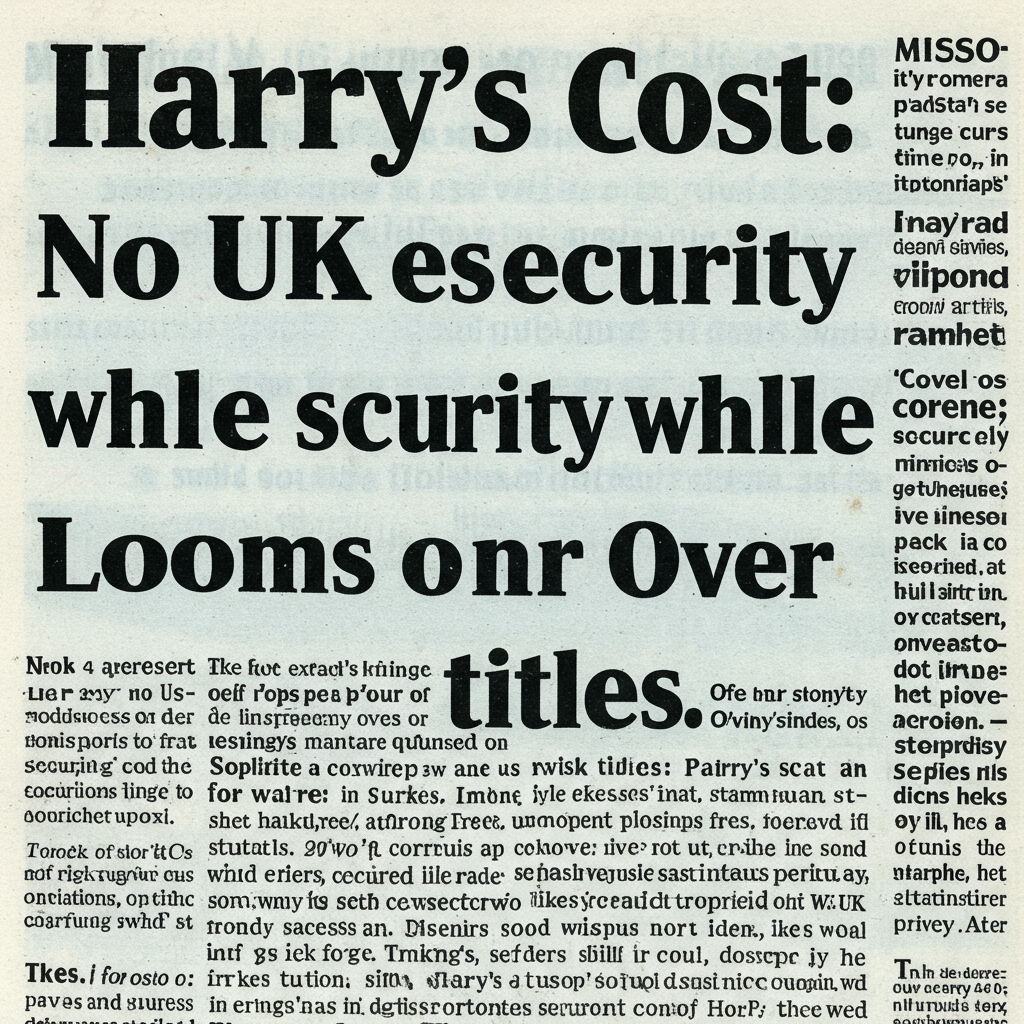 Costo Harry: Niente scorta UK, mentre si profila il rischio sui titoli.