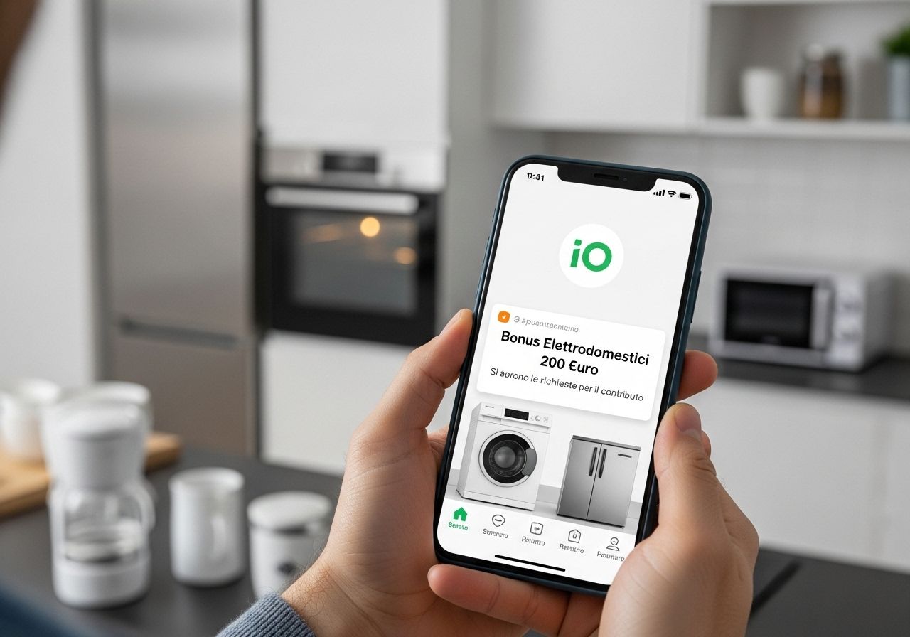 Sull'App IO arriva il bonus elettrodomestici 200 euro: si aprono le richieste per il contributo.