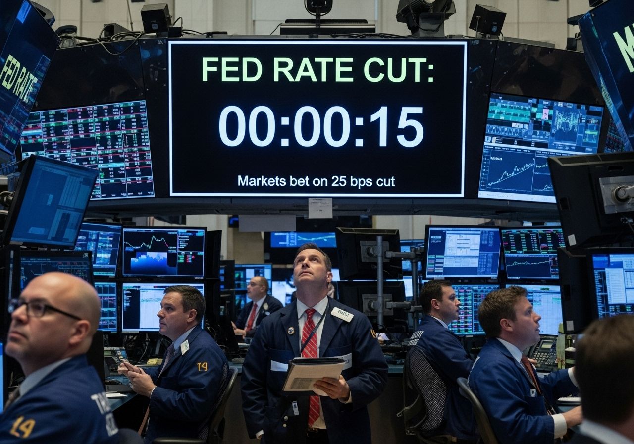 Conto alla rovescia per il taglio dei tassi Fed: i mercati scommettono su una sforbiciata da 25 punti base.