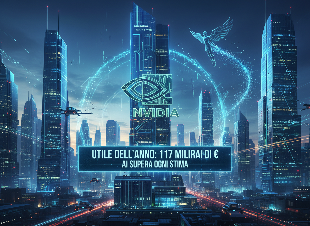 Nvidia, l’utile dell’anno vola a 117 miliardi: l’intelligenza artificiale batte ogni stima
